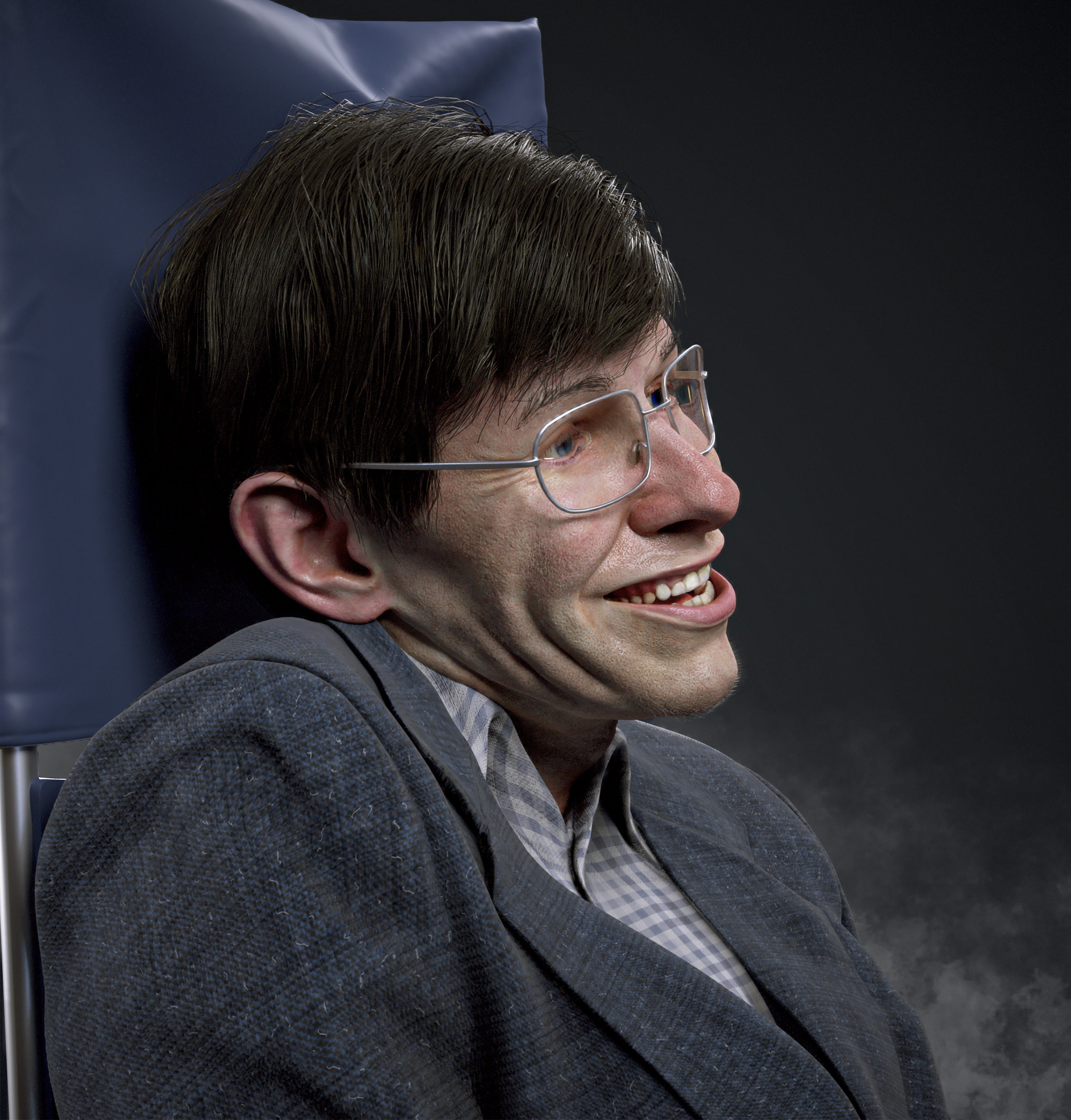 Stephen Hawking 3D Model Side View